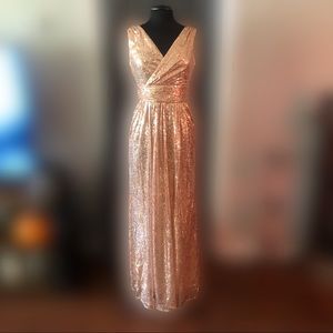 Kate Kasin Rose Gold Sequin Dress